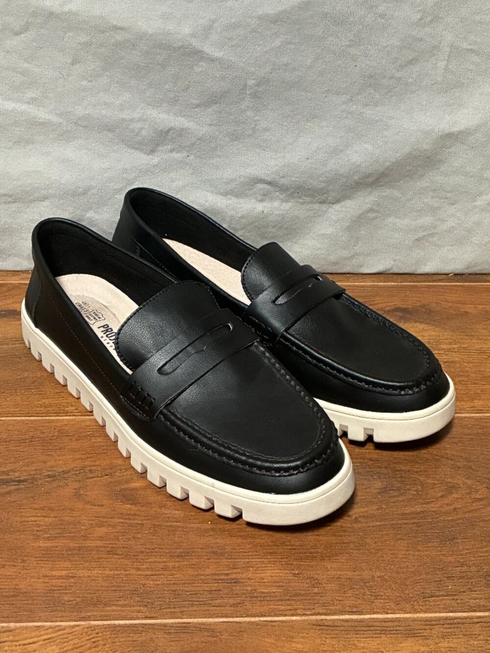 SIZE 11 Womens Project Cloud Black Soft Leather Penny Loafers Filide 1 Classic